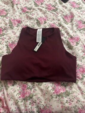 Oner Active Sleeveless Crop Top in Burgundy